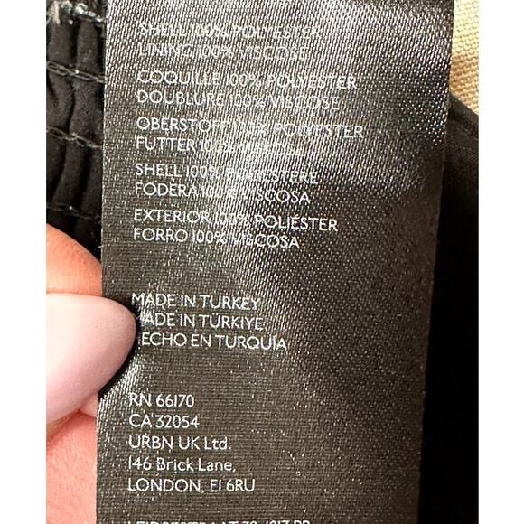 Free People Black Floral Print Spaghetti Strap Bubble Mini Dress Women's L NWT - Picture 8 of 8